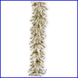 Pre-Lit'Feel Real' Artificial Christmas Garland, Green, Sheffield Spruce