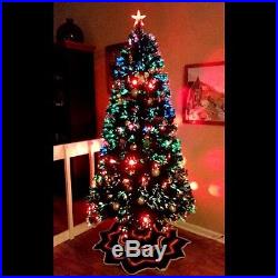 Pre-Lit Fiber Optic 7' Artificial Christmas Tree, LED Multicolor Lights Green