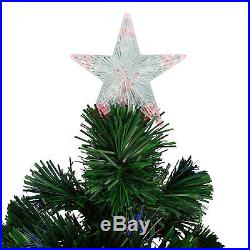 Pre-Lit Fiber Optic 7' Green Artificial Christmas Tree with LED Multicolor Light