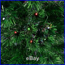 Pre-Lit Fiber Optic 7' Green Artificial Christmas Tree with LED Multicolor Light