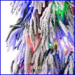Pre-Lit Flocked Christmas Tree Set of 3,3/4.5/6FT Artificial Tree with LED Light Pre-Lit Flocked Christmas Tree Set of 3,3/4.5/6FT Artificial Tree with LED Light
