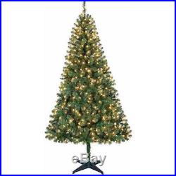 Pre-Lit GREEN Artificial Madison Pine Christmas Tree 6.5-ft CLEAR Lights-NEW