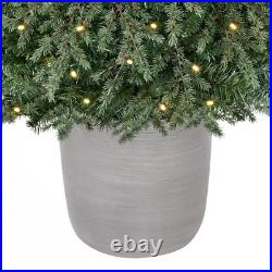 Pre-Lit LED Artificial Christmas Tree Holiday Resin Pot 4.5 Ft. Fast Shipping