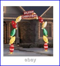 Pre-Lit LED Huge 90 L x 96 H MERRY CHRISTMAS Stacked Holiday Lights Yard Arch