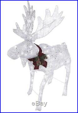 Pre-Lit LED Light Up Moose Christmas Holiday Lawn Decoration Indoor Outdoor 4 Ft