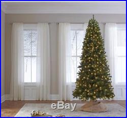 Pre-Lit LED Slim Pine Artificial Christmas Tree with Warm White LED Lights 9ft