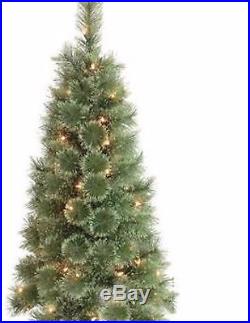 Pre-Lit Modern Holiday Green Christmas Artificial Pine Four 4 Foot Tree