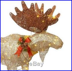 Pre-Lit Moose Indoor Outdoor Christmas Holiday Decor 120 Mini LED Lights 48
