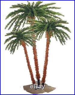 Pre-Lit Palm Artificial Christmas Tree With Clear Lights (Set Of 3)
