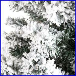 Pre-Lit Snow Flocked Artificial Christmas Pine Tree Assorted Sizes