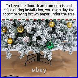 Pre-Lit Snow Flocked Artificial Christmas Tree with White and Multicolor Lights Pre-Lit Snow Flocked Artificial Christmas Tree with White and Multicolor Lights