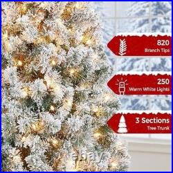Pre-Lit Snow Flocked Artificial Christmas Tree with White and Multicolor Lights Pre-Lit Snow Flocked Artificial Christmas Tree with White and Multicolor Lights