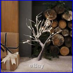 Pre Lit Snowy Twig Tree 24 Warm White LEDs And Built In Timer Christmas Lights