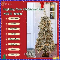 Pre-lit Christmas Tree 4-Piece Set with Garland, Wreath & 2 LED Entrance Trees Pre-lit Christmas Tree 4-Piece Set with Garland, Wreath & 2 LED Entrance Trees