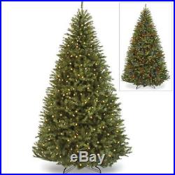 Pre-lit Fir Hinged Artificial Christmas Tree LED Lights Stand Holiday Decoration