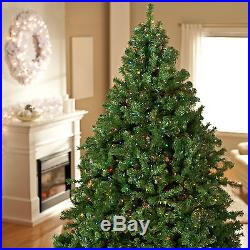 Pre-lit Pine Christmas Tree Green Artificial 7.5′ Color Lights Holiday NEW