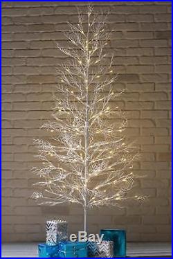 Pre-lit Twig LED Winter White Christmas Tree Static & Twinkling Lights Indoor