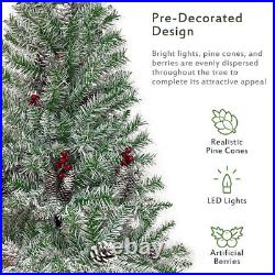 Pre-lit Xmas Tree Artificial Christmas 4-Piece Set, Garland, Wreath and Set