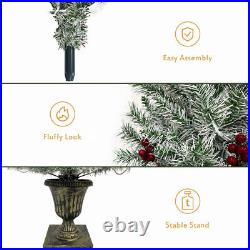Pre-lit Xmas Tree Artificial Christmas 4-Piece Set, Garland, Wreath and Set