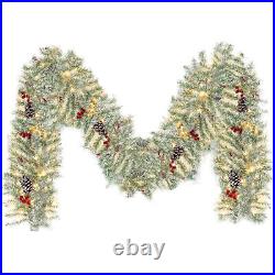 Pre-lit Xmas Tree Artificial Christmas 4-Piece Set, Garland, Wreath and Set