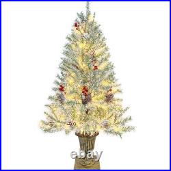 Pre-lit Xmas Tree Artificial Christmas 4-Piece Set, Garland, Wreath and Set
