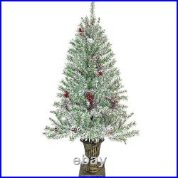 Pre-lit Xmas Tree Artificial Christmas 4-Piece Set, Garland, Wreath and Set
