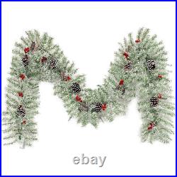 Pre-lit Xmas Tree Artificial Christmas 4-Piece Set, Garland, Wreath and Set