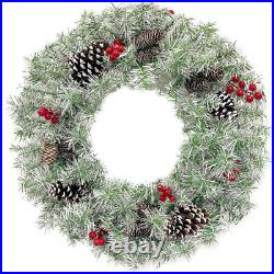 Pre-lit Xmas Tree Artificial Christmas 4-Piece Set, Garland, Wreath and Set