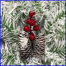 Pre-lit Xmas Tree Artificial Christmas 4-Piece Set, Garland, Wreath and Set