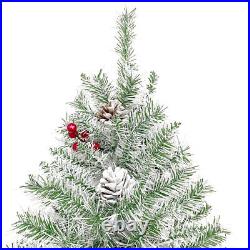 Pre-lit Xmas Tree Artificial Christmas 4-Piece Set, Garland, Wreath and Set