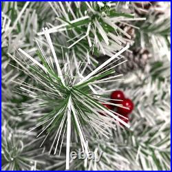 Pre-lit Xmas Tree Artificial Christmas 4-Piece Set, Garland, Wreath and Set