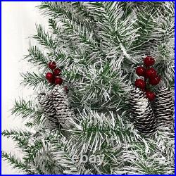 Pre-lit Xmas Tree Artificial Christmas 4-Piece Set, Garland, Wreath and Set
