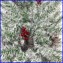 Pre-lit Xmas Tree Artificial Christmas 4-Piece Set, Garland, Wreath and Set