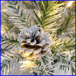 Pre-lit Xmas Tree Artificial Christmas 4-Piece Set, Garland, Wreath and Set