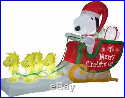 Pre-order-christmas 8 Ft Santa Snoopy Woodstock Sleigh Sled Airblown Inflatable