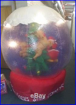 Pre-owned Gemmy 6 Foot Lighted Rotating Christmas Santa Airblown Inflatable
