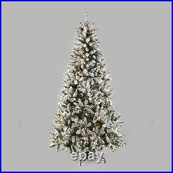 Prelit Christmas Tree Artificial Holiday Tree 7.5 H Flocked
