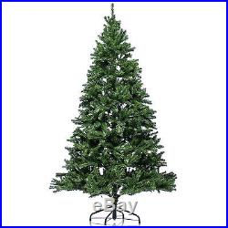 Prelit Christmas Tree Lights Pre Lit Artificial 7 Ft Tall Pine Green Holiday NEW