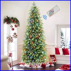 Prelit Slim 6ft Christmas Tree 300 RGB Lights Remote Control New Holiday Decor