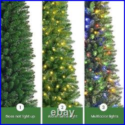 Prelit Slim Christmas Treewith 100-500 White & Multi-Color Lights+Stand for Xmas