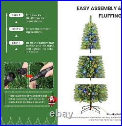 Prelit Slim Christmas Treewith 100-500 White & Multi-Color Lights+Stand for Xmas