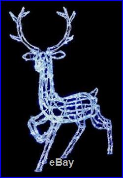 Premier Acrylic Standing Reindeer 240 LEDs White 1m Christmas Decoration
