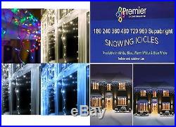 Premier Christmas Xmas 240 360 480 720 960 Led Lights Snowing Icicles In Outdoor