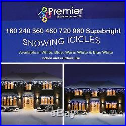 Premier Christmas Xmas 240 360 480 720 960 Led Lights Snowing Icicles In Outdoor