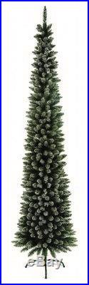 Premier Pine Pencil Slim Flocked Christmas Tree Green 200cm/2m FREE P&P