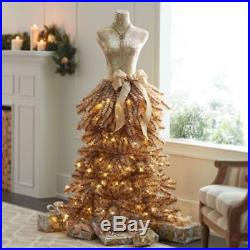 Premium 5′ Dress Form Christmas Tree (Champagne) 5 Ft