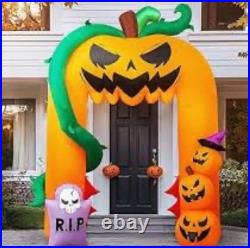 Presence Inflatables 11 FT Tall Halloween Inflatables Archway Angry Pumpkins LED