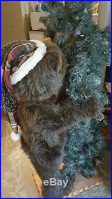 Primitive Beautiful Christmas Tree and bear Home Decor Indoor 4 FT