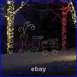 ProductWorks 60 Pro-Line LED Animation Holiday Train Set Christmas Yard Decor