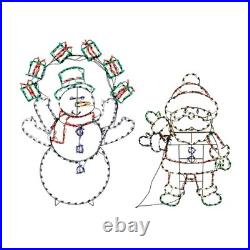 ProductWorks Pro Line Animated Christmas Display Set with 60 Snowman & 48 Santa